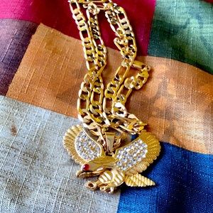 brand new icy eagle pendant with gold chain🔥
